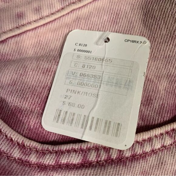 FREE PEOPLE Pink Asymmetrical Raw Hem Mini Skirt Waist Size 27 #754 - Picture 6 of 10